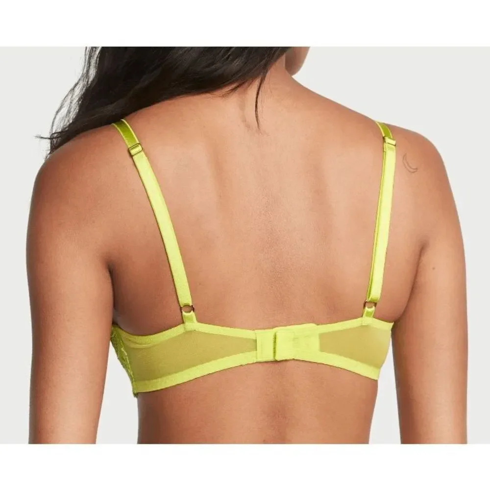 ❤️ NWT Victoria’s Secret Yellow Lace Low Cut Demi Bra 36DD #7345 ❤️